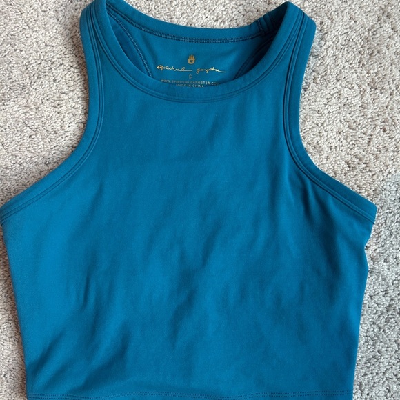 Spiritual Gangster Racerback Tank With Shelf Bra Size Small Blue/Turquoise - Picture 3 of 3